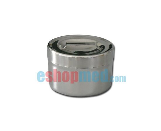 Ανοξείδωτο Βαμβακοδοχείο με Καπάκι - 0,5l - Ø102x65mm - Χειρουργικά Εργαλεία/Σκεύη στο eShopmed