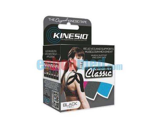 KINESIO® TEX CLASSIC TAPING, 5cm x 4m Μαύρο 2'', Αδιάβροχη Ταινία Κινησιοεπίδεσης/Κινησιολογίας - Ρολό στο eShopmed